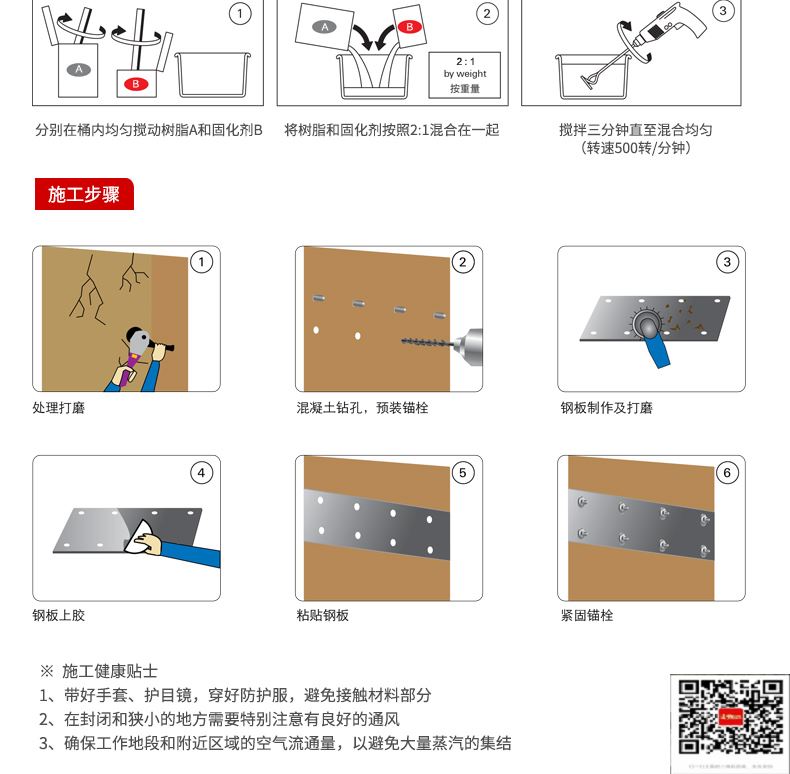 包钢博厚镇粘钢加固施工过程